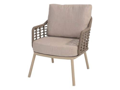 Taste by 4SO Puglia low dining tuinstoel met kussens latte