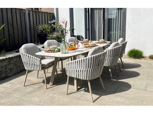 Taste Eva/Manolo 6-persoons Deens ovale dining tuinset 240x103 cm.