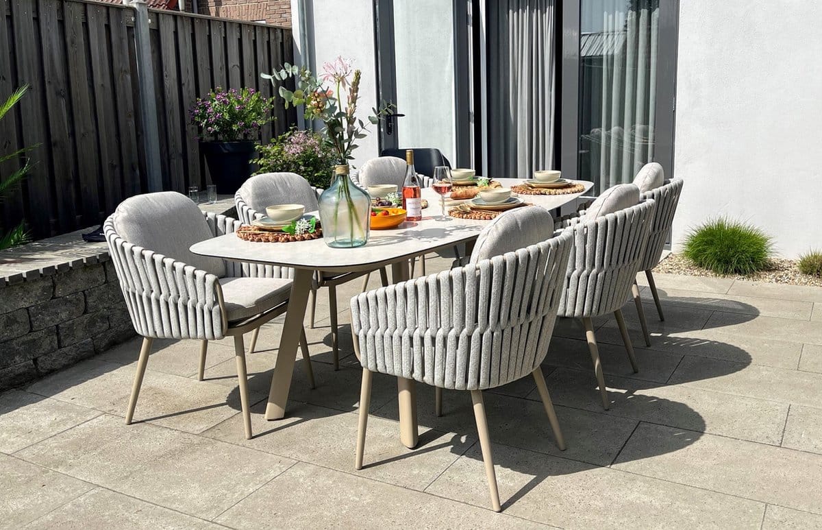 taste eva/manolo 6 persoons deens ovale dining tuinset 240×103 cm.