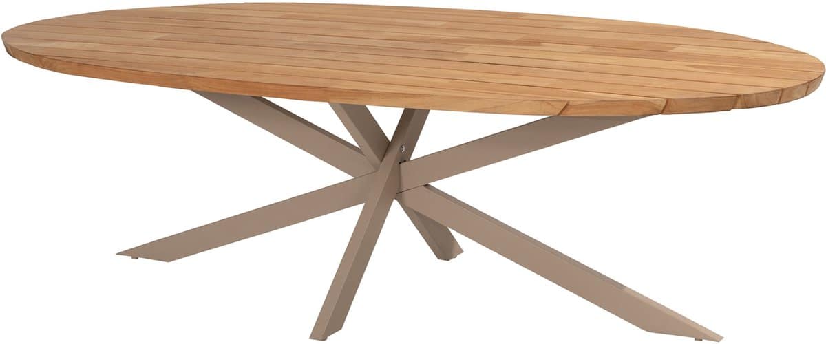 taste prado ovale tuintafel 240×115 cm teak/latte