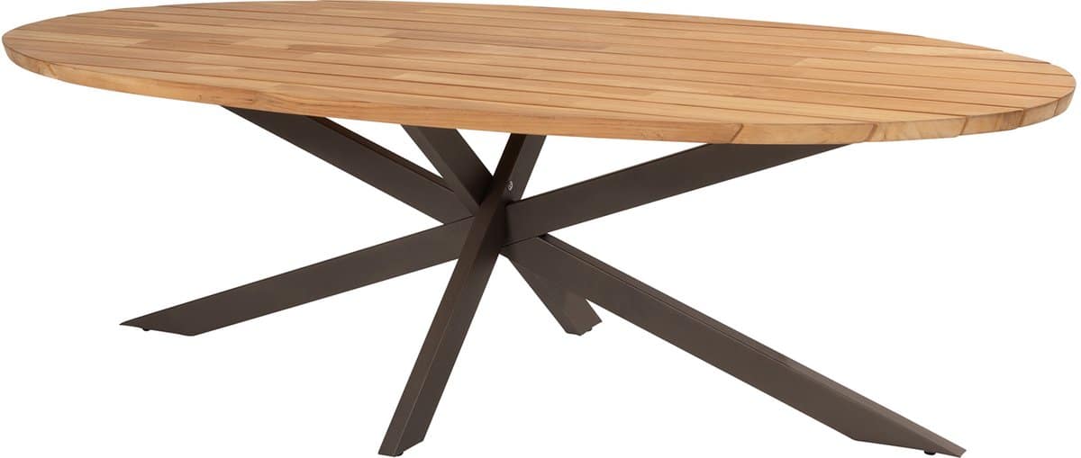taste prado ovale tuintafel 240×115 cm teak/terre