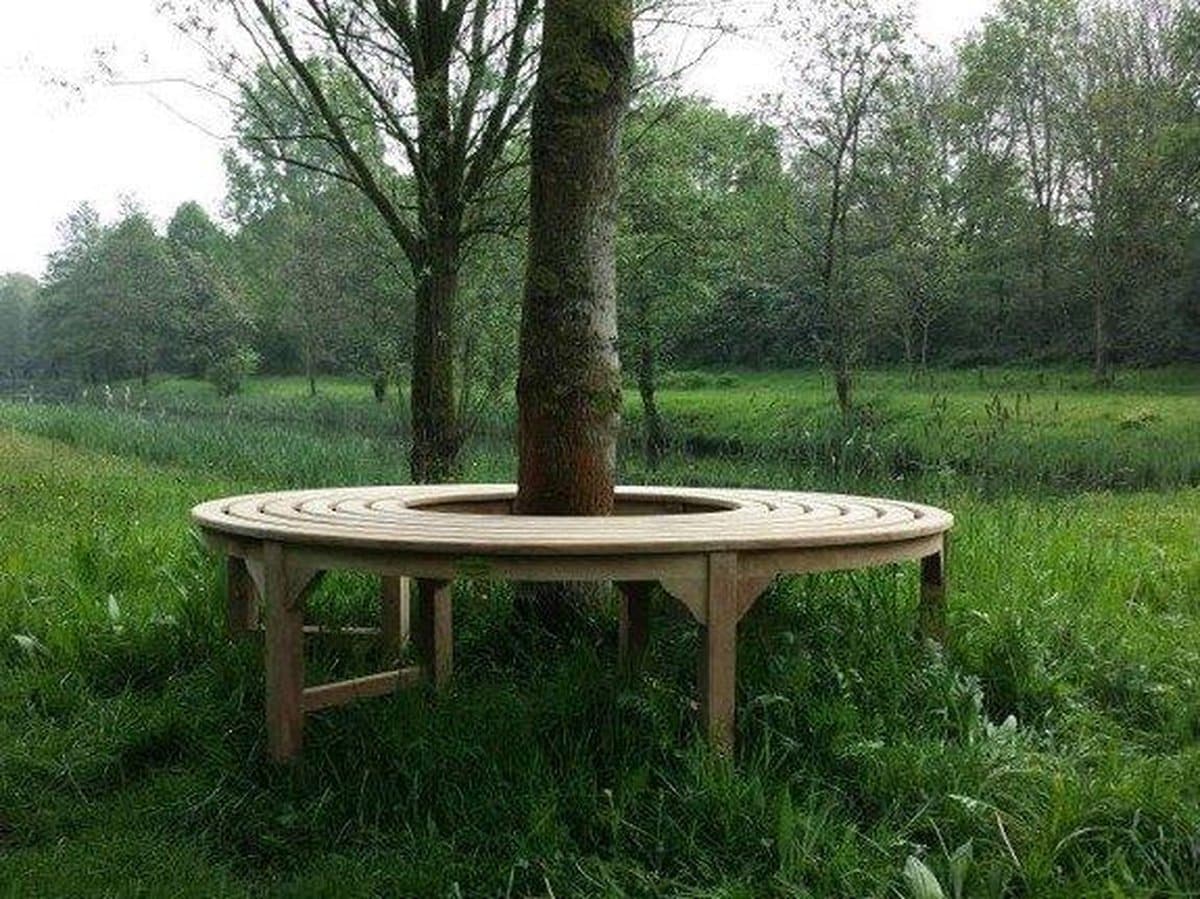 teak boombank zonder rugleuning 170cm