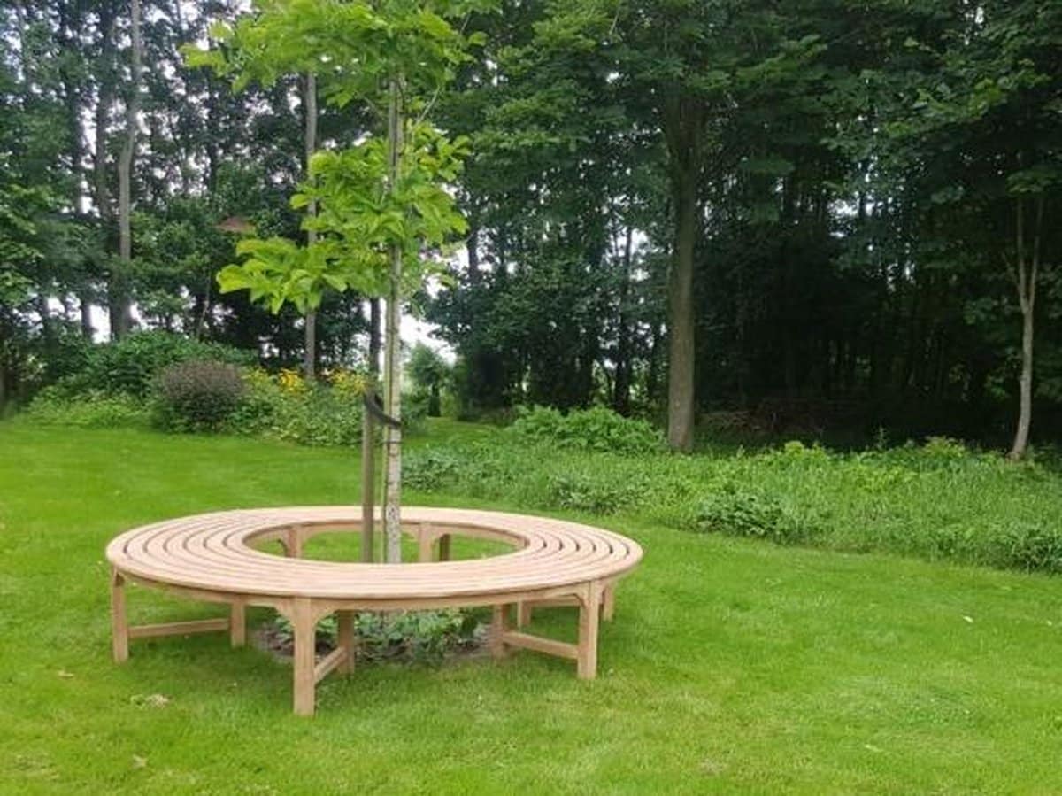 teak boombank zonder rugleuning 220cm