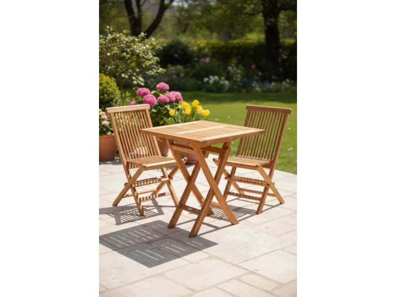 Teak Houten Tuintafel Klaptafel | vierkant | 60 x 60