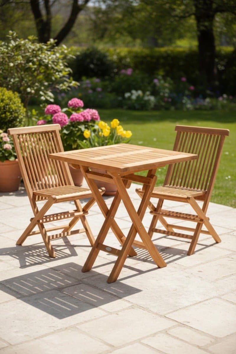 teak houten tuintafel klaptafel | vierkant | 60 x 60