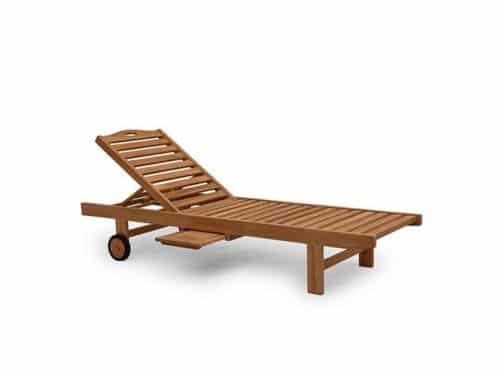 Teak ligbed met wielen Natural Buitengewoon de Boet - Buitengewoon de boet
