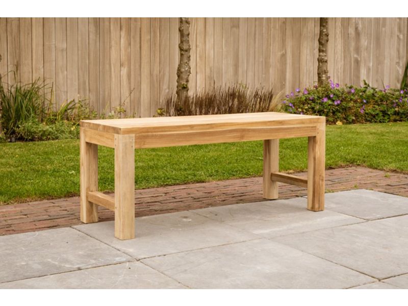 Teak parkbank Napoli zonder rugleuning 110cm