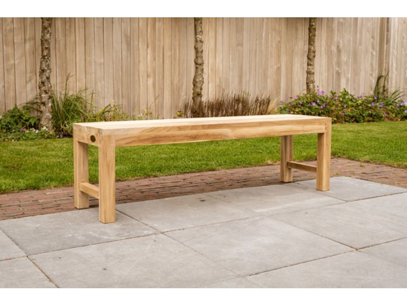 Teak parkbank Napoli zonder rugleuning 150cm