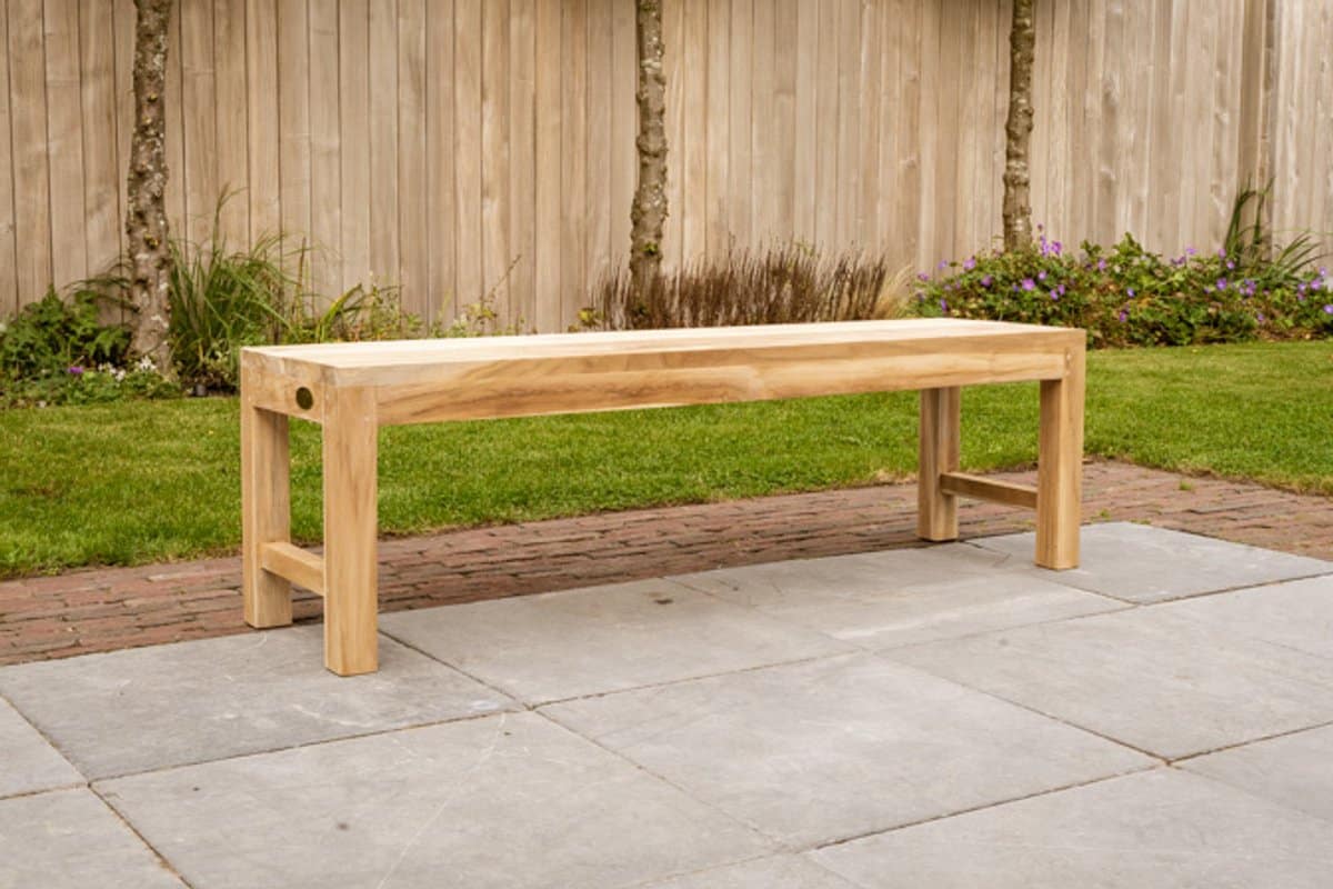 teak parkbank napoli zonder rugleuning 150cm