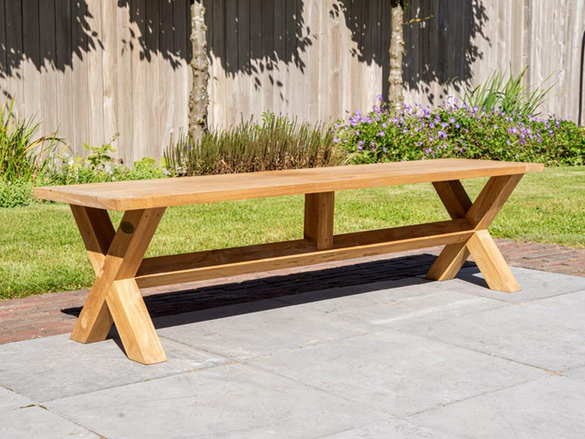teak picknick bank 45x180cm