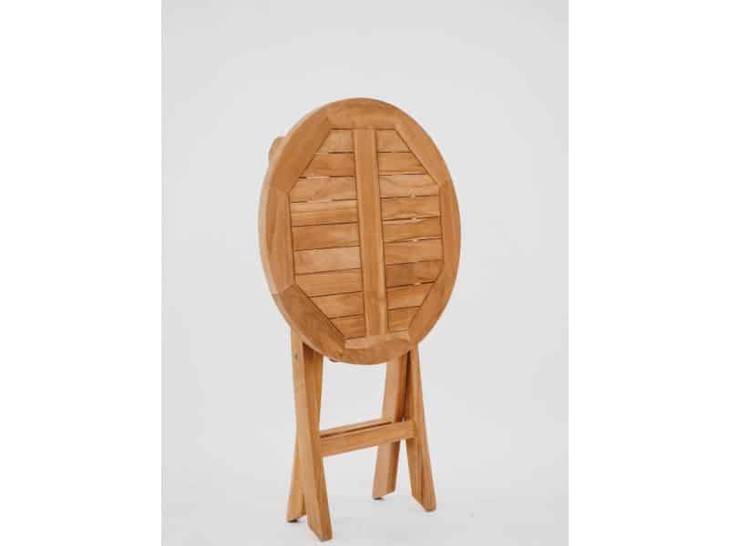 Teakea - Ronde Teak Klaptafel Ø60x75 cm - Massief Teakhout