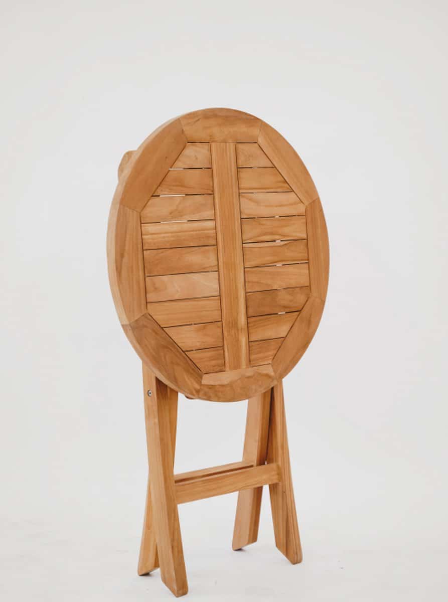 teakea ronde teak klaptafel Ø60×75 cm massief teakhout