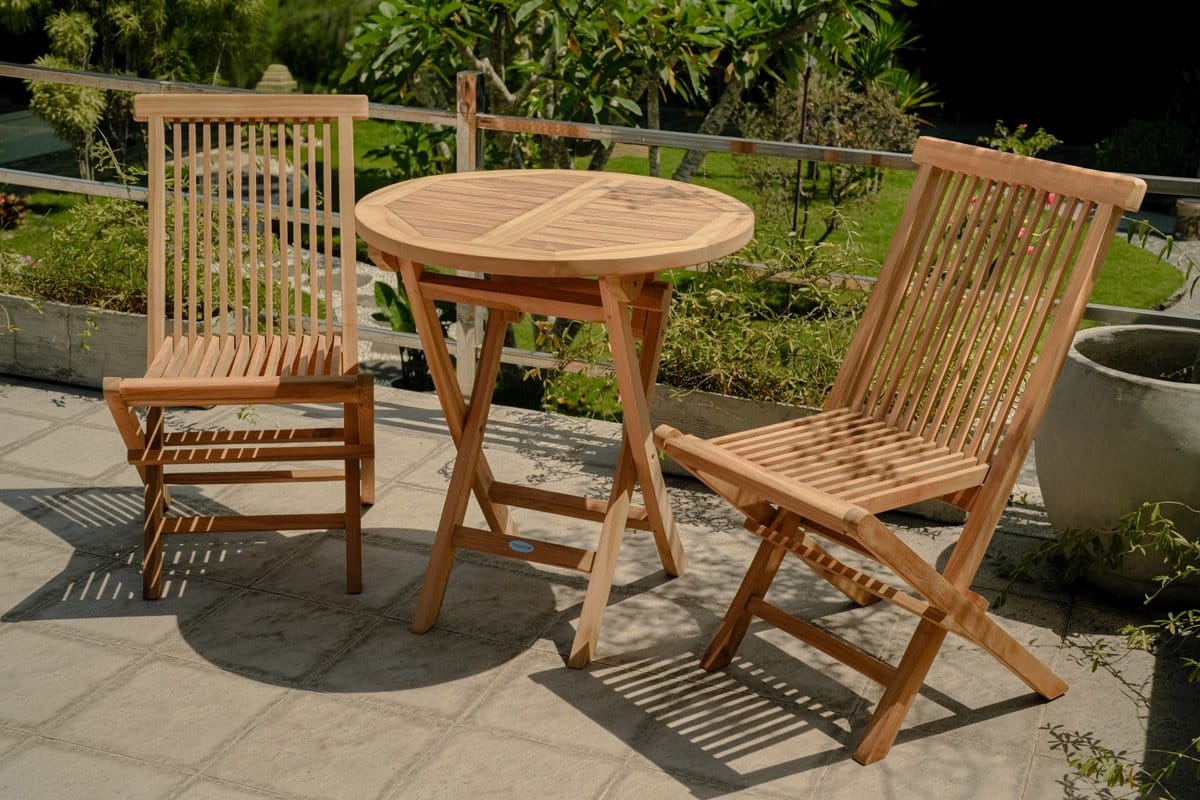 teakea teakhouten klaptafel Ø70 cm ronde inklapbare houten