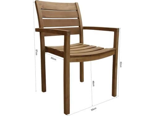 Teakhout tuinstoel Bulu | Stapelbaar | Teakhout