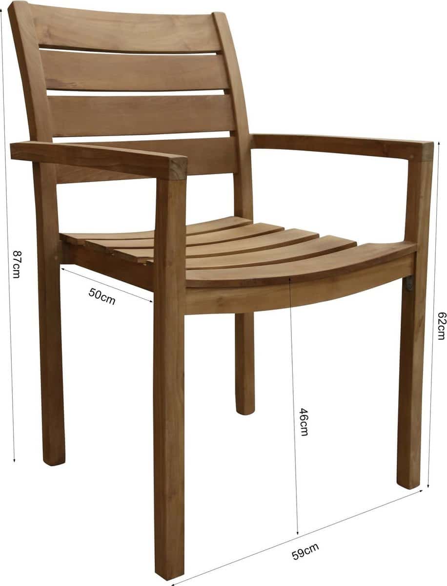 teakhout tuinstoel bulu | stapelbaar | teakhout