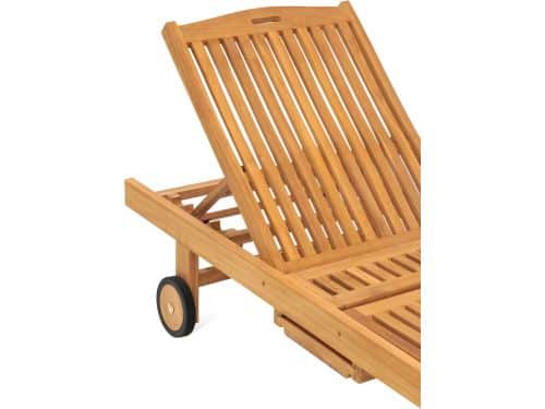Teakhouten Ligbed met Wielen - Houten Ligbed - Luxe Sunlounger