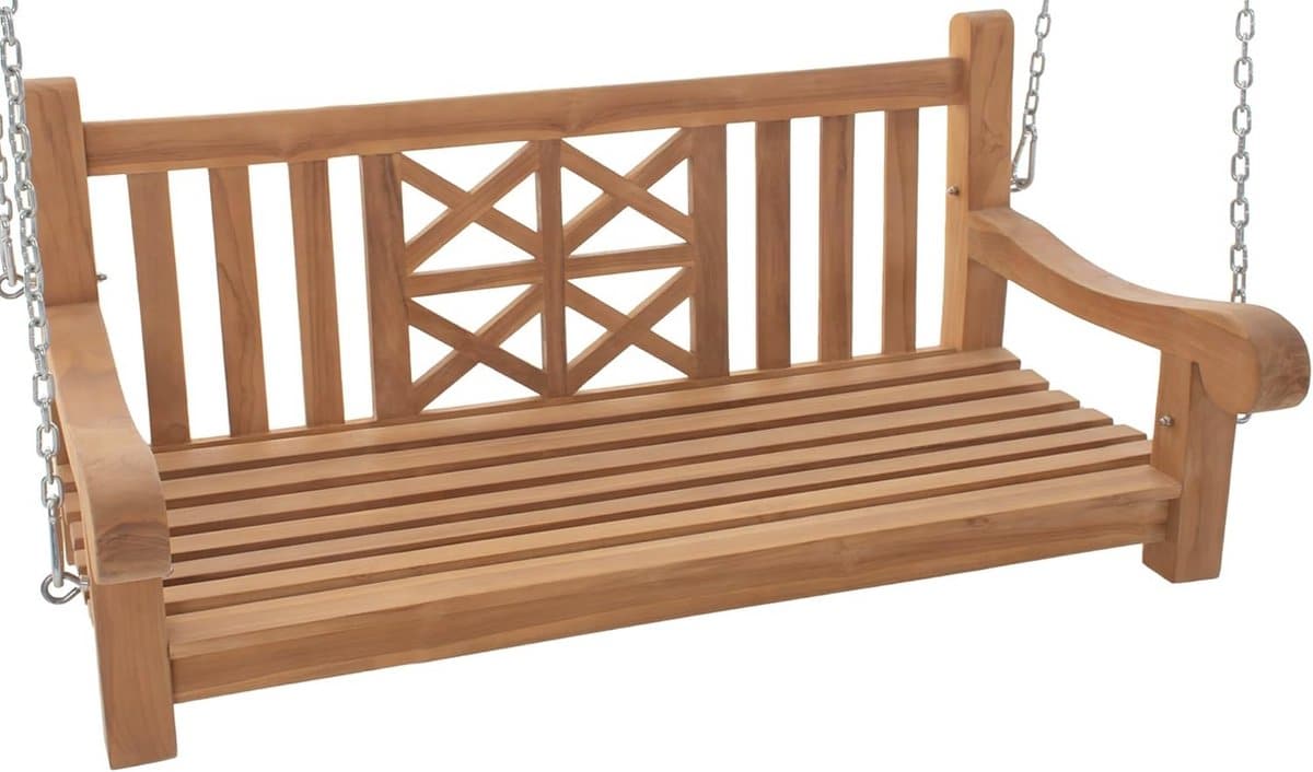 teakhouten schommelbank voor tuin en veranda 120 cm breed