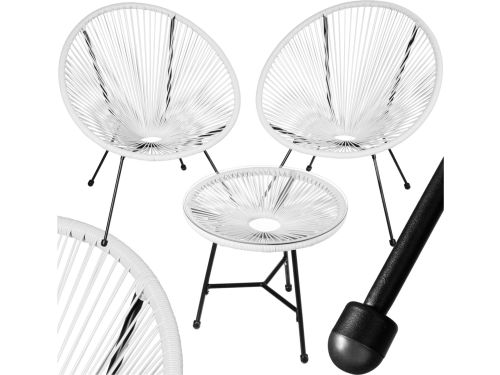 tectake® Tuinmeubel bistroset - 2 stoelen en 1 tafel met