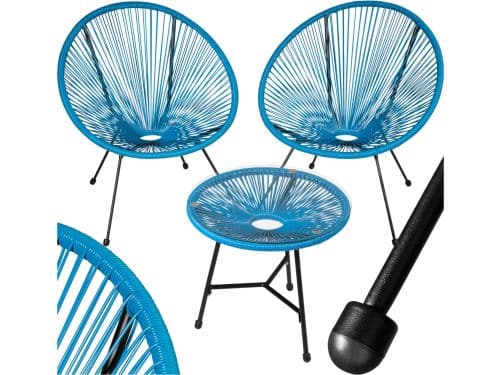 tectake® Tuinmeubel bistroset - 2 stoelen en 1 tafel met