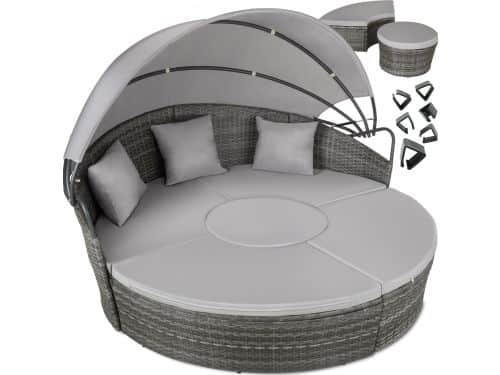 tectake® Zonne eiland Santorini - Loungebed voor 2 Personen