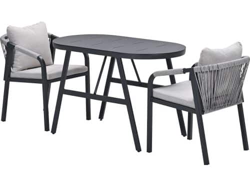 Terni aluminium balkon set - carbon black - sand