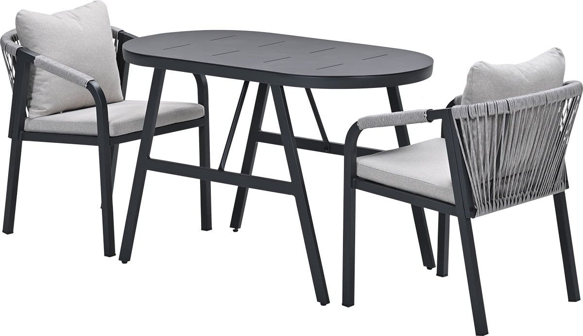 terni aluminium balkon set carbon black sand