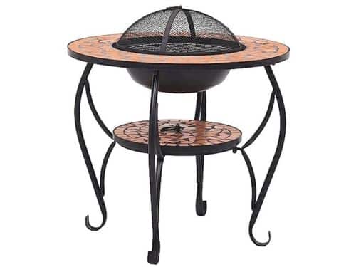 Terracotta Kleurige Vuurtafel 68 cm met Keramische Mosaïek