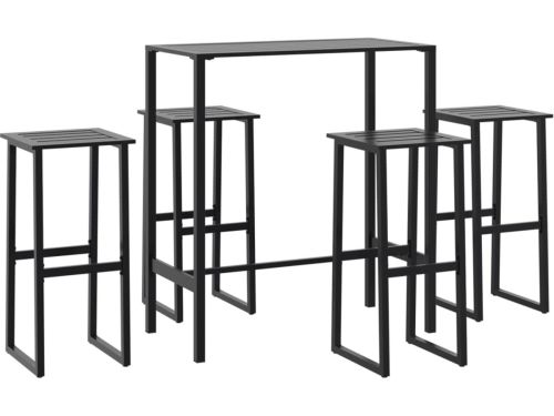 The Living Store 5-delige Tuinbarset gepoedercoat staal zwart