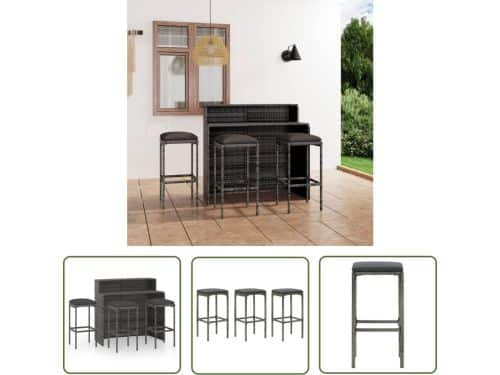 The Living Store Barset Toscane - Grijs - Bartafel 120