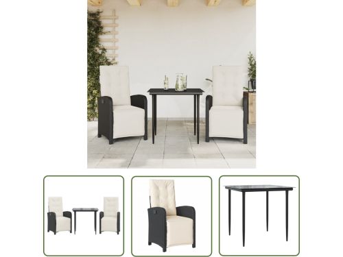 The Living Store Bistroset - 2 verstelbare stoelen en tafel