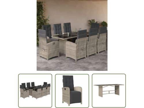 The Living Store Bistroset - 8x Verstelbare stoel - 190x80x74