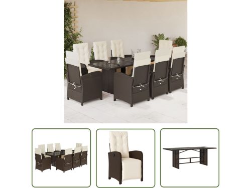 The Living Store Bistroset Bruin PE-rattan - 57 x 60