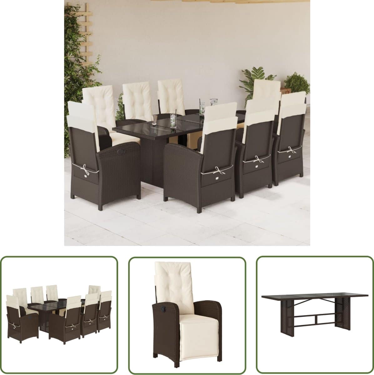 the living store bistroset bruin pe rattan 57 x 60