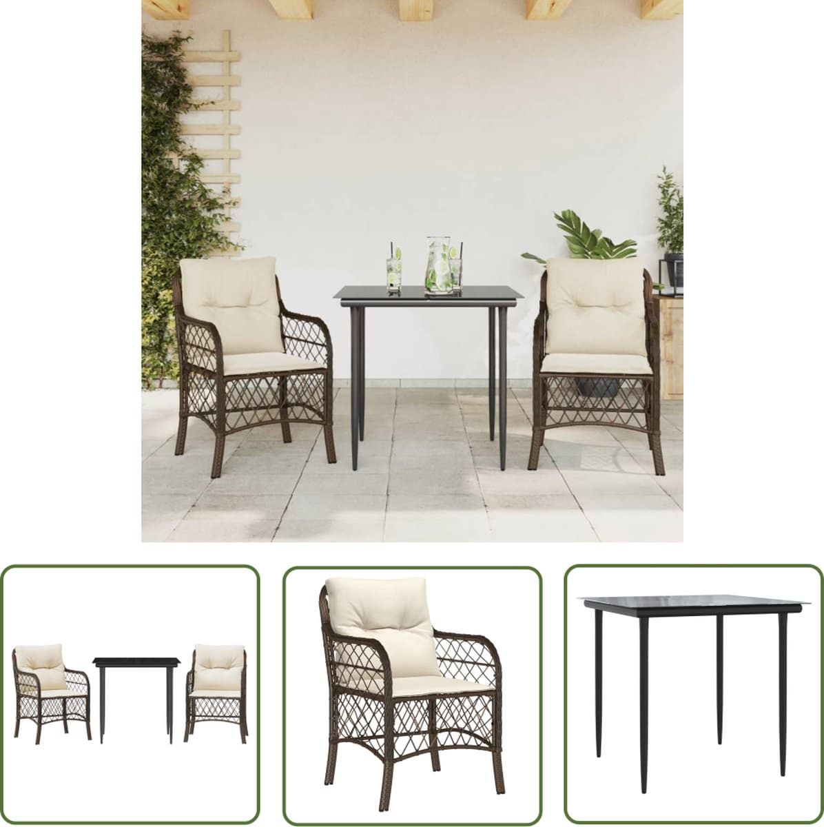the living store bistroset comfort pe rattan 80 x 80