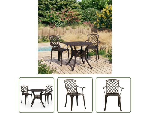 The Living Store bistroset Gietaluminium Tuinmeubelen - 61 x 60