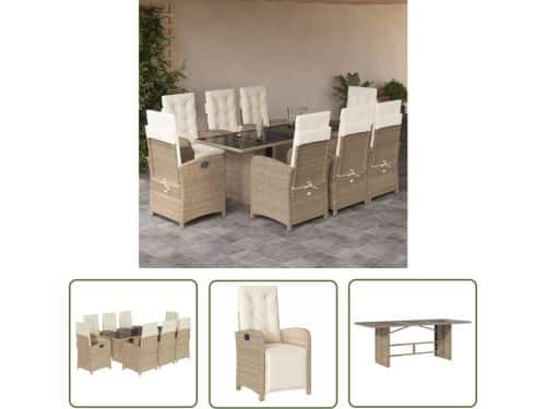 The Living Store Bistroset PE-rattan Tuinmeubelen - 57 x 60