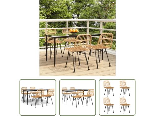 The Living Store Bistroset Tafel 160x80x74cm - Stoel 48x62x84cm