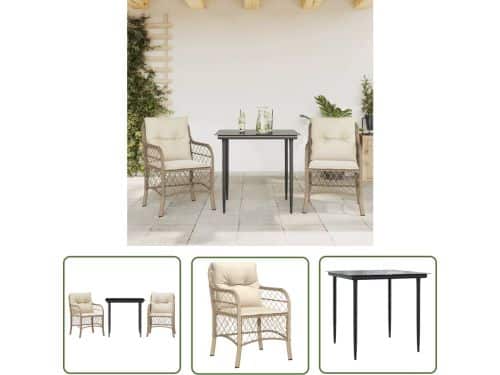 The Living Store Bistroset Tuinmeubel - 80 x 80 x