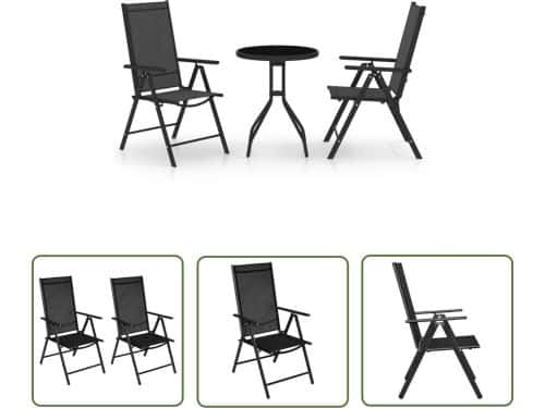 The Living Store Bistroset - Tuinmeubelen - 54x73x107 cm