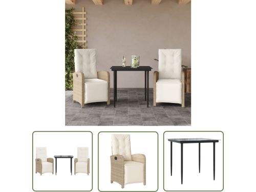 The Living Store Bistroset - Tuinmeubelen met PE-rattan - 57