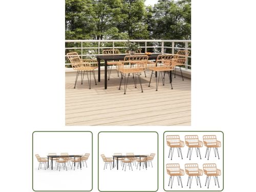 The Living Store Bistroset - Tuinmeubelen - PE-rattan - 200