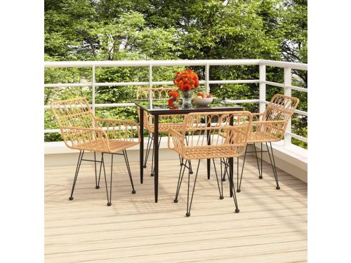 The Living Store Bistroset - Tuinmeubelen - PE-rattan - 80x80x74cm