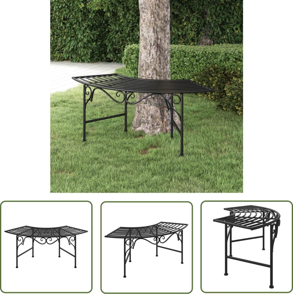 the living store boombank 113 cm staal zwart