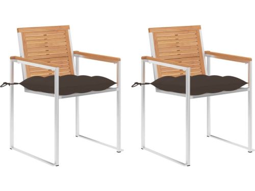 The Living Store Buitenstoelen - Teakhout - Roestvrij staal