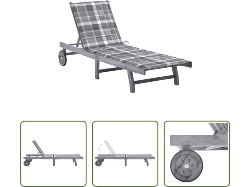 The Living Store Houten Ligbed - Acaciahout - Greywash