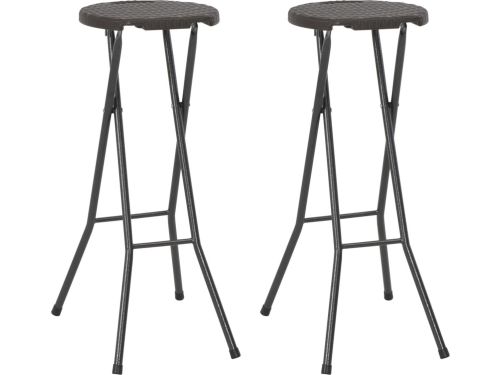 The Living Store Inklapbare barstoelen Rattanlook - 35x44x80 cm