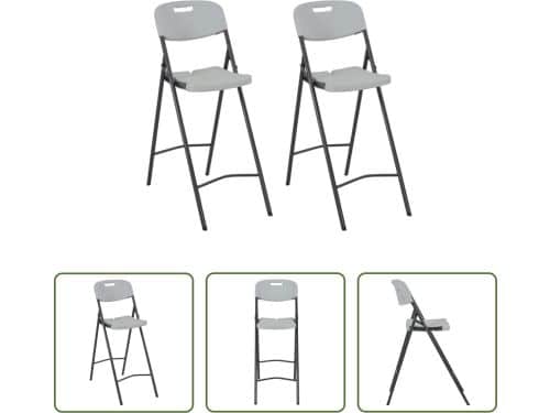 The Living Store Inklapbare barstoelen - Tuinmeubelen - 45x78x114 cm