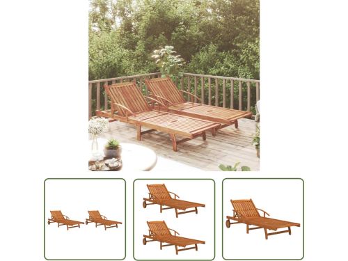 The Living Store Ligbedden 2 st massief acaciahout