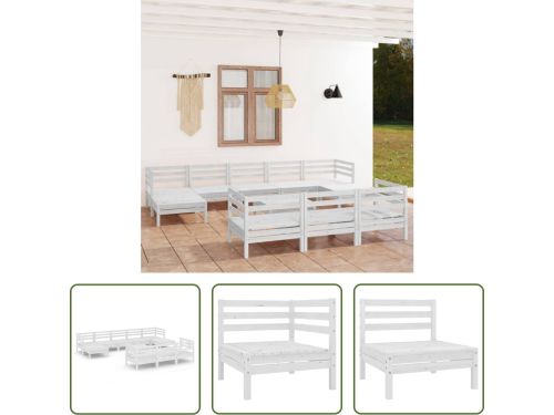 The Living Store Loungeset - Massief grenenhout - Wit