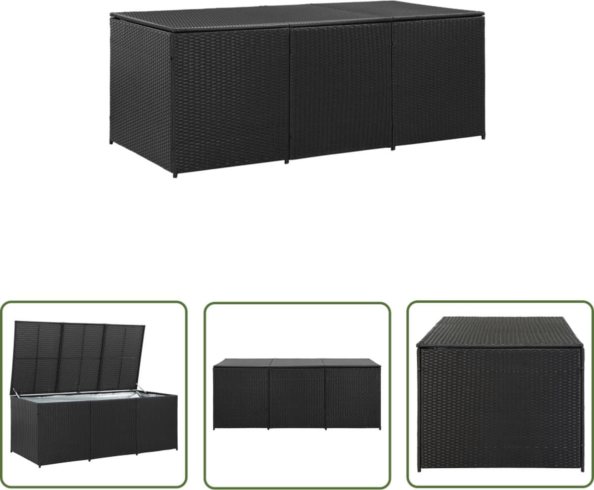 the living store opbergbox poly rattan 180x90x75 cm